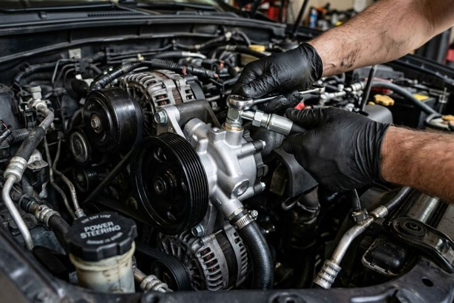 Read more about the article How to Replace a Leaking Power Steering Pump and Flush the Whole System