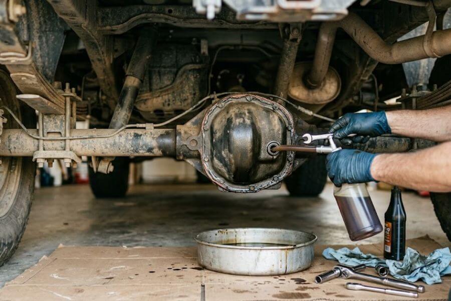 how-to-replace-rear-differential-gear-oil-on-a-four-wheel-drive-truck